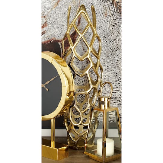 27" Gold Aluminum Contemporary Vase